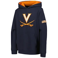 Youth Navy Virginia Cavaliers Big Logo Pullover Hoodie