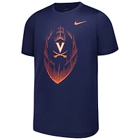 T-shirt de performance football Nike pour jeunes Virginia Cavaliers Legend, bleu marine