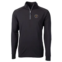 Veste pull-over zippée quart de tour en tricot écologique Adapt Big & Tall pour homme, noire, l'Institut militaire Virginie, Cutter Buck
