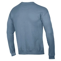 Sweat-shirt à col rond ComfortWash bleu acier pour homme, Virginia State Trojans, teint en pièce.