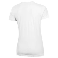 T-shirt col V blanc délavé pour femme avec logo script des Virginia State Trojans