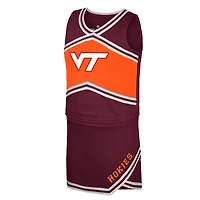 Girls Youth Colosseum Maroon Virginia Tech Hokies Cheerleader Top & Skirt Set