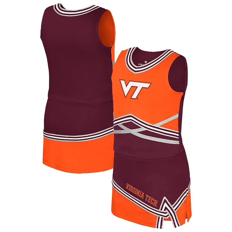 Ensemble deux pièces pour jeunes filles Colosseum Maroon Virginia Tech Hokies Lollipop Park Cheer