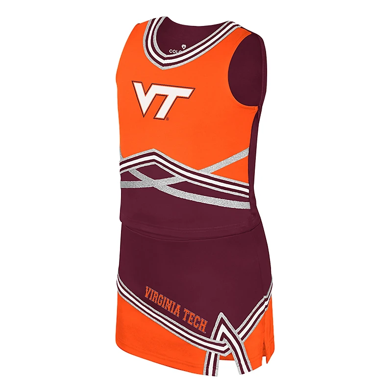 Girls Youth Colosseum Maroon Virginia Tech Hokies Lollipop Park Cheer Two-Piece Set