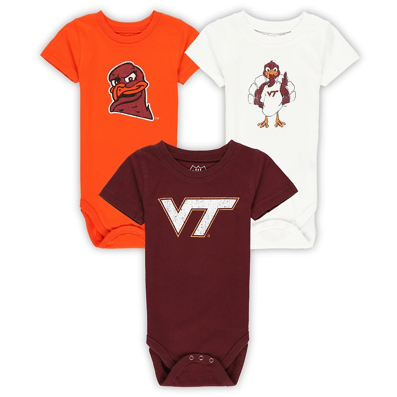 Ensemble de trois bodies pour bébé Wes & Willy Virginia Tech Hokies