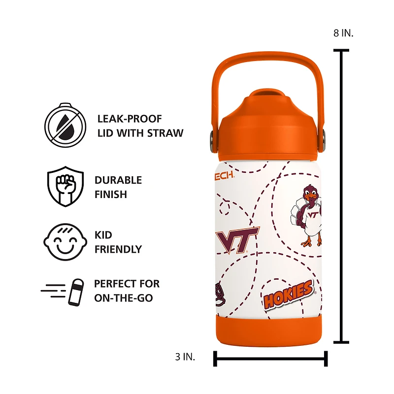 Bouteille mascotte Virginia Tech Hokies de 355 ml (12 oz) avec logo de la marque