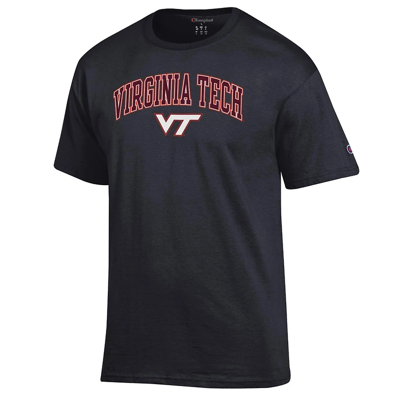 Men's Champion  Black Virginia Tech Hokies Arched Logo T-Shirt