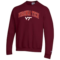Sweat-shirt à capuche avec logo Arch Over Champion Maroon Virginia Tech Hokies pour homme