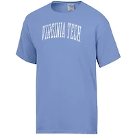Men's ComfortWash  Light Blue Virginia Tech Hokies Distressed Arch T-Shirt