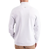 Men's Cutter & Buck  White Virginia Tech Hokies DryTec Traverse Stretch Eco Tri-Blend Quarter-Zip Pullover