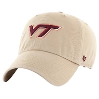Men's '47 Khaki Virginia Tech Hokies Clean Up Adjustable Hat