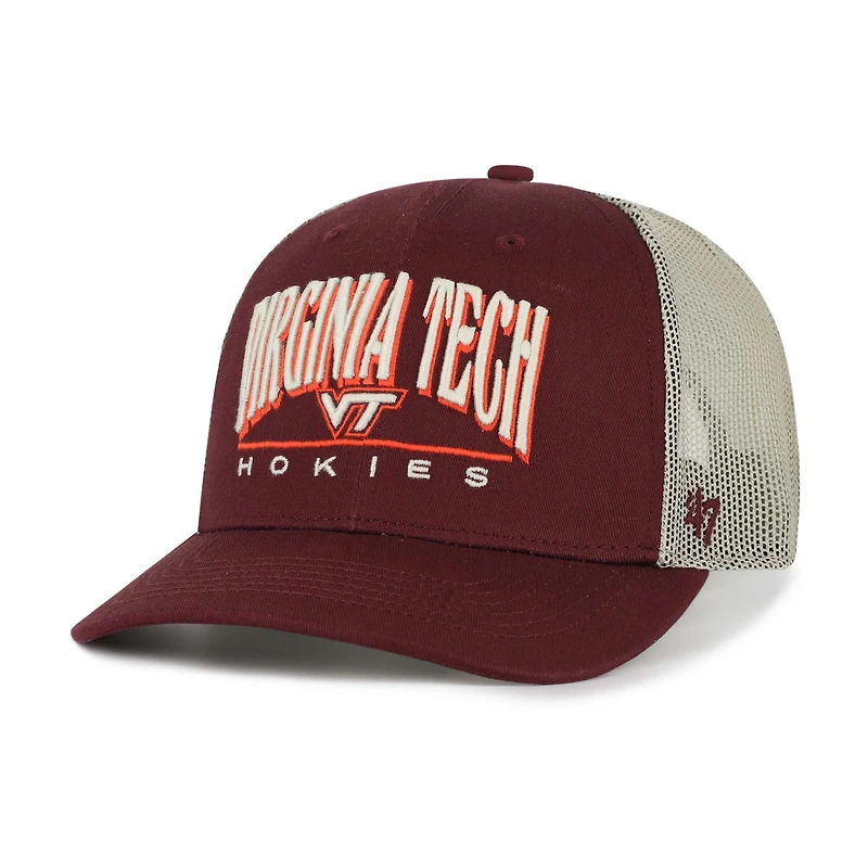 Casquette de camionneur ajustable Arid '47 marron pour homme des Virginia Tech Hokies