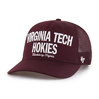 Casquette trucker ajustable Virginia Tech Hokies marron « 47 » pour homme