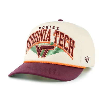 Casquette ajustable bicolore à nœud en corde Pomona '47 Natural Virginia Tech Hokies pour homme