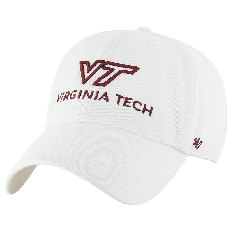 Casquette ajustable Virginia Tech Hokies Clean Up '47 blanche pour homme