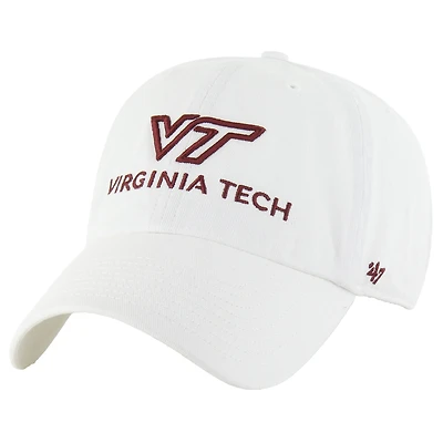 Casquette ajustable Virginia Tech Hokies Clean Up '47 blanche pour homme