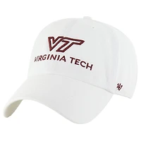 Casquette ajustable Virginia Tech Hokies Clean Up '47 blanche pour homme