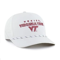 Casquette homme '47 blanche Virginia Tech Hokies Forward Vent Hitch Rope réglable