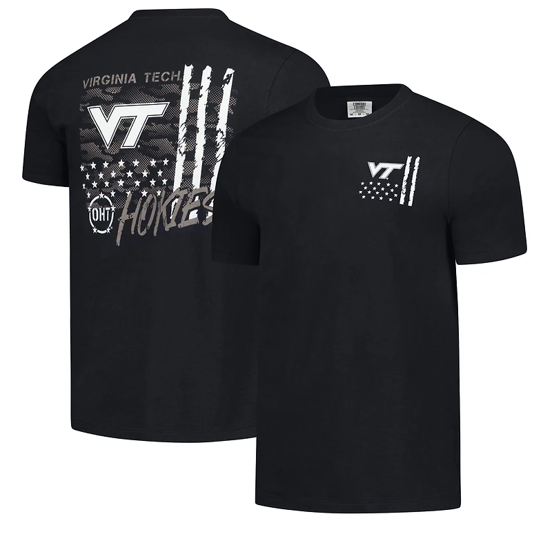 T-shirt noir à superposition de camouflage Virginia Tech Hokies OHT pour homme