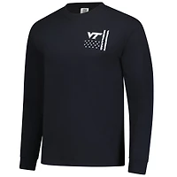 T-shirt à manches longues noir Virginia Tech Hokies OHT pour homme, motif camouflage superposé, couleurs confortables
