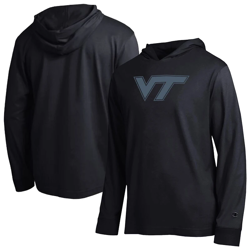 T-shirt à capuche manches longues Champion noir Virginia Tech Hokies All-Star pour homme