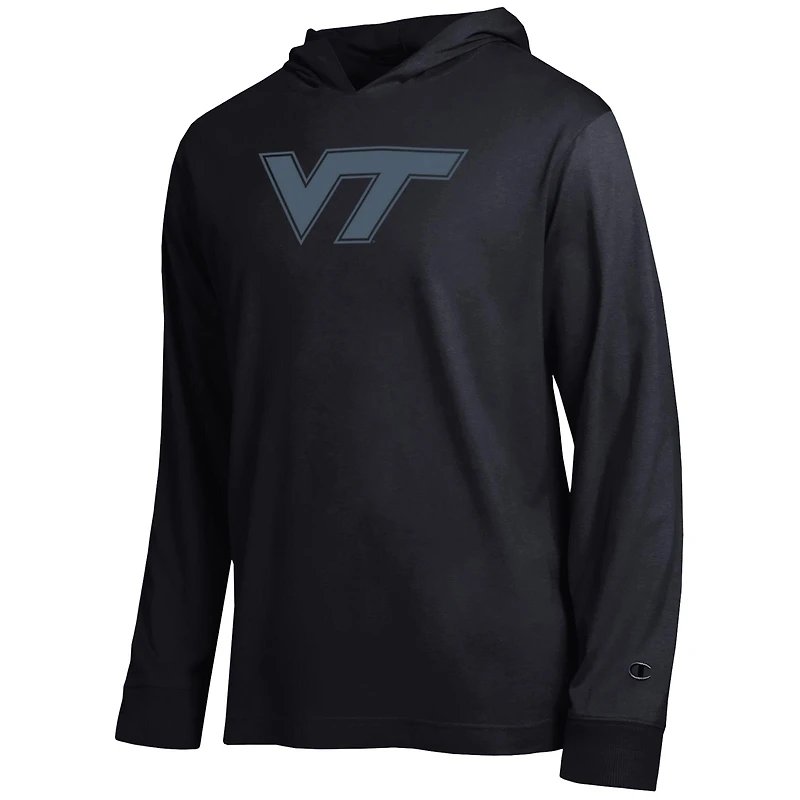 T-shirt à capuche manches longues Champion noir Virginia Tech Hokies All-Star pour homme