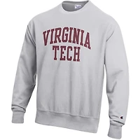 Sweat-shirt en polaire à tissage inversé Champion Gray Virginia Tech Hokies pour homme