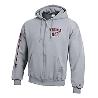 Men's Champion  Gray Virginia Tech Hokies Varsity Powerblend Full-Zip Fleece Hoodie