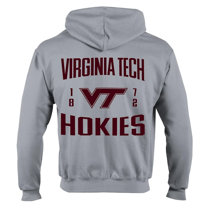 Men's Champion  Gray Virginia Tech Hokies Varsity Powerblend Full-Zip Fleece Hoodie