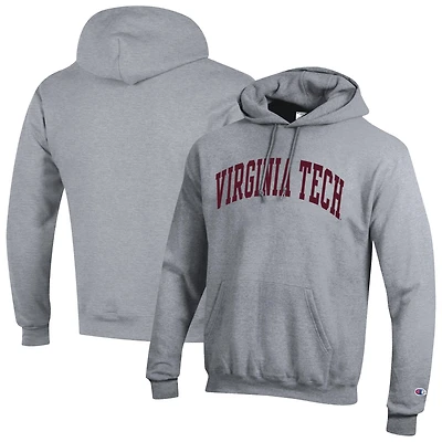 Sweat à capuche en polaire Basic Arch Champion Heather Grey des Virginia Tech Hokies pour homme