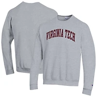 Sweat-shirt en polaire Basic Arch Champion gris chiné pour homme des Virginia Tech Hokies