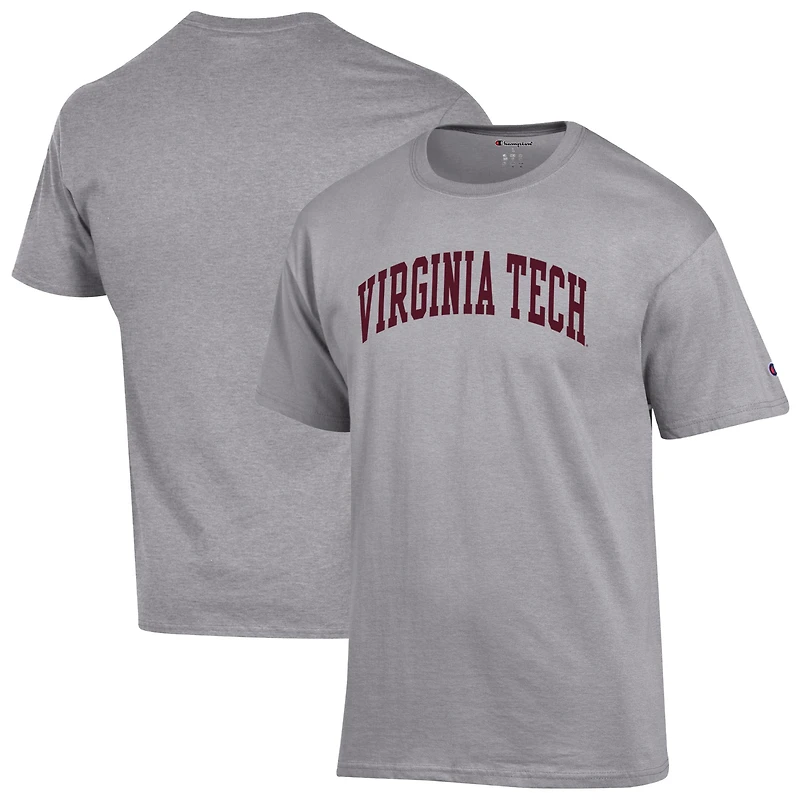 Men's Champion  Heather Gray Virginia Tech Hokies Basic Arch T-Shirt