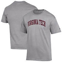 T-shirt Champion Heather Grey pour homme des Virginia Tech Hokies Basic Arch
