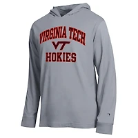 Men's Champion  Heather Gray Virginia Tech Hokies High Motor All-Star Long Sleeve Hooded T-Shirt