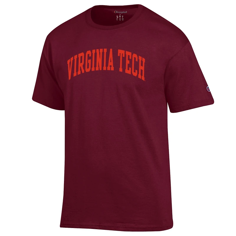 Men's Champion  Maroon Virginia Tech Hokies Basic Arch T-Shirt