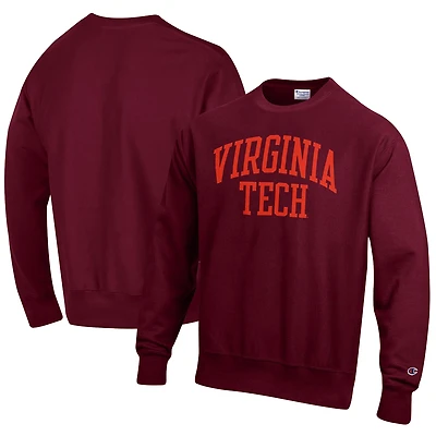 Sweat-shirt à enfiler tissage inversé Arch pour homme Champion Maroon Virginia Tech Hokies, coupe décontractée