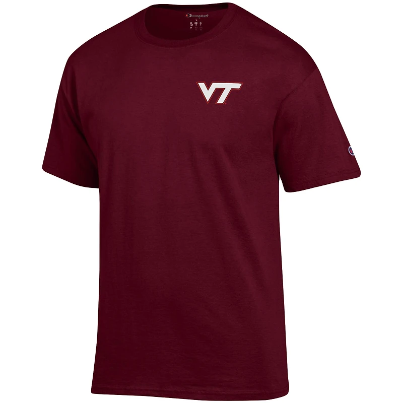 Men's Champion Maroon Virginia Tech Hokies Stack 2-Hit T-Shirt