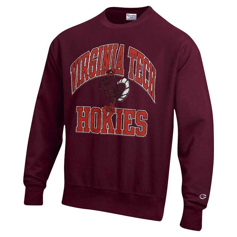 Men's Champion Maroon Virginia Tech Hokies Vault Late Night Reverse Weave Pullover Sweatshirt