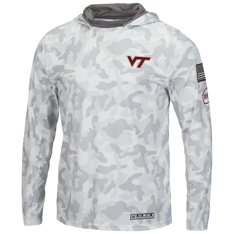 Colosseum Arctic Camo Virginia Tech Hokies OHT Military Appreciation Sweat à capuche manches longues pour homme