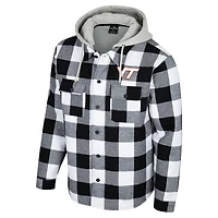 Veste à capuche entièrement zippée carreaux Buffalo de Virginia Tech Hokies pour homme Colosseum noir/blanc