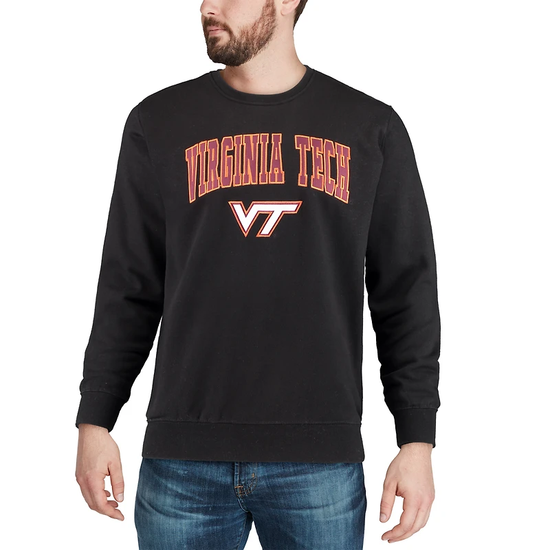 Men's Colosseum Virginia Tech Hokies Arch & Logo Crew Neck Sweatshirt