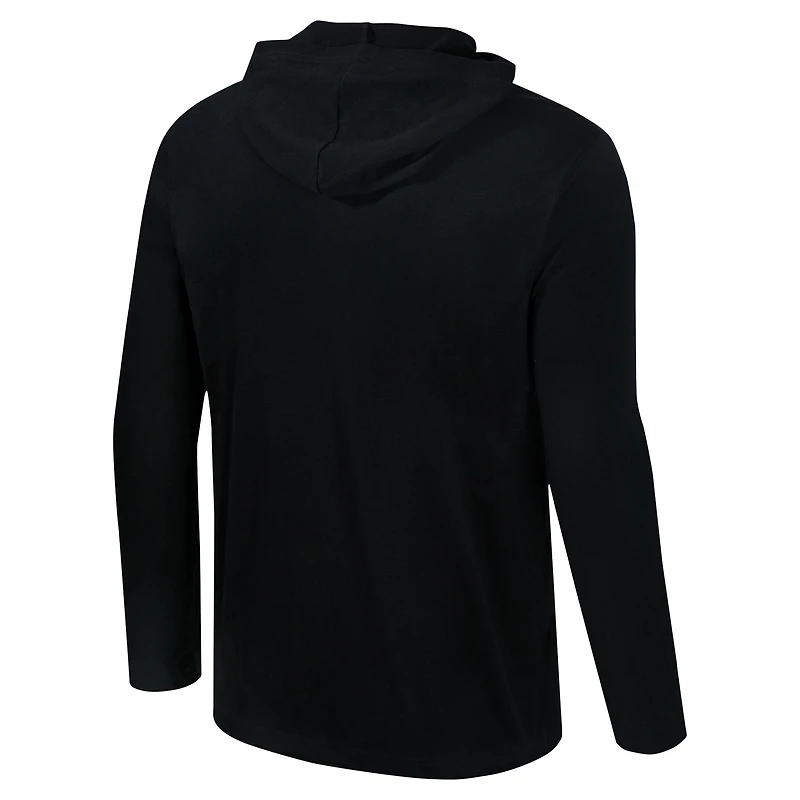 Men's Colosseum Black Virginia Tech Hokies Color Pop Active Blend 2-Hit Long Sleeve Hooded T-Shirt