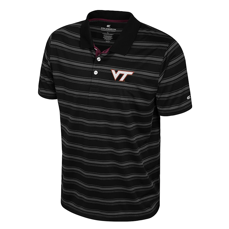 Men's Colosseum Black Virginia Tech Hokies Milk Steak Polo