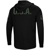 Men's Colosseum Black Virginia Tech Hokies OHT Military Appreciation Hoodie Long Sleeve T-Shirt