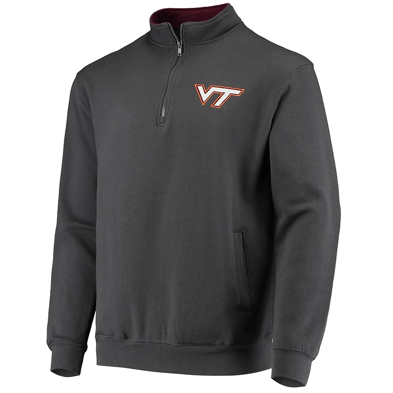 Men's Colosseum Charcoal Virginia Tech Hokies Tortugas Logo Quarter-Zip Jacket
