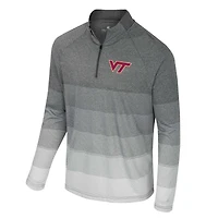 Men's Colosseum  Gray Virginia Tech Hokies AI Striped Mesh Quarter-Zip Raglan Windshirt