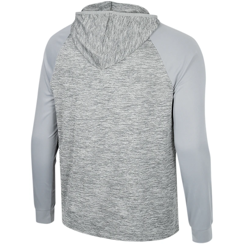 Men's Colosseum Gray Virginia Tech Hokies Cybernetic Raglan Quarter-Zip Hooded Top