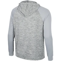 Men's Colosseum Gray Virginia Tech Hokies Cybernetic Raglan Quarter-Zip Hooded Top