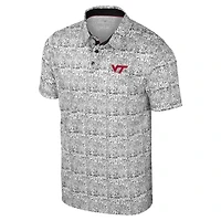 Polo imprimé intégral pour homme, gris Colosseum, Virginia Tech Hokies, It's Time!