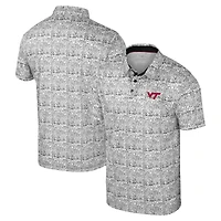Men's Colosseum Gray Virginia Tech Hokies It's Time! Allover Print Polo